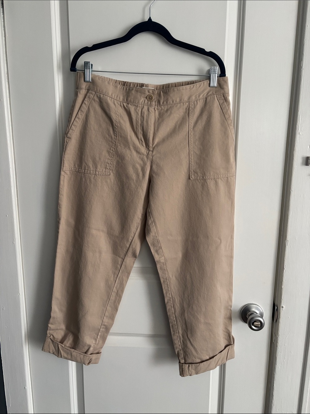 Talbots Khaki Crop Chinos in Light Beige